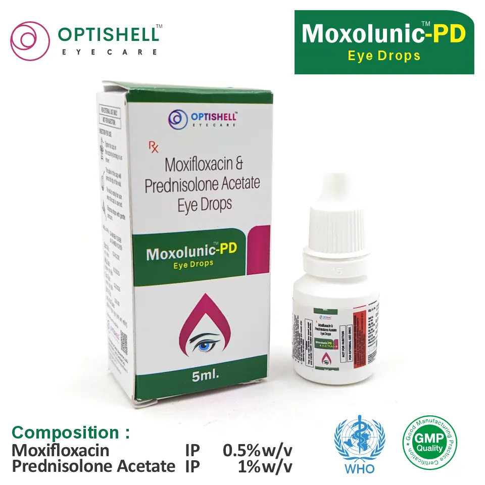 Moxifloxacin + Prednisolone Eye Drops | Ophthalmic Care | Best price for PCD Pharma Franchise in Indore